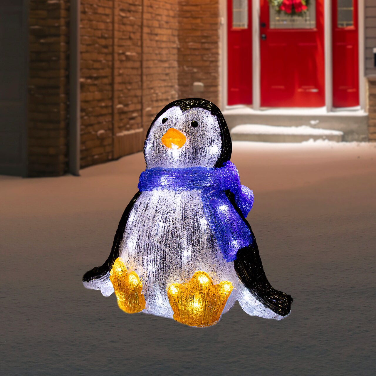 Northlight LED Lighted Commercial Grade Acrylic Baby Penguin Outdoor Christmas Decoration - 12"